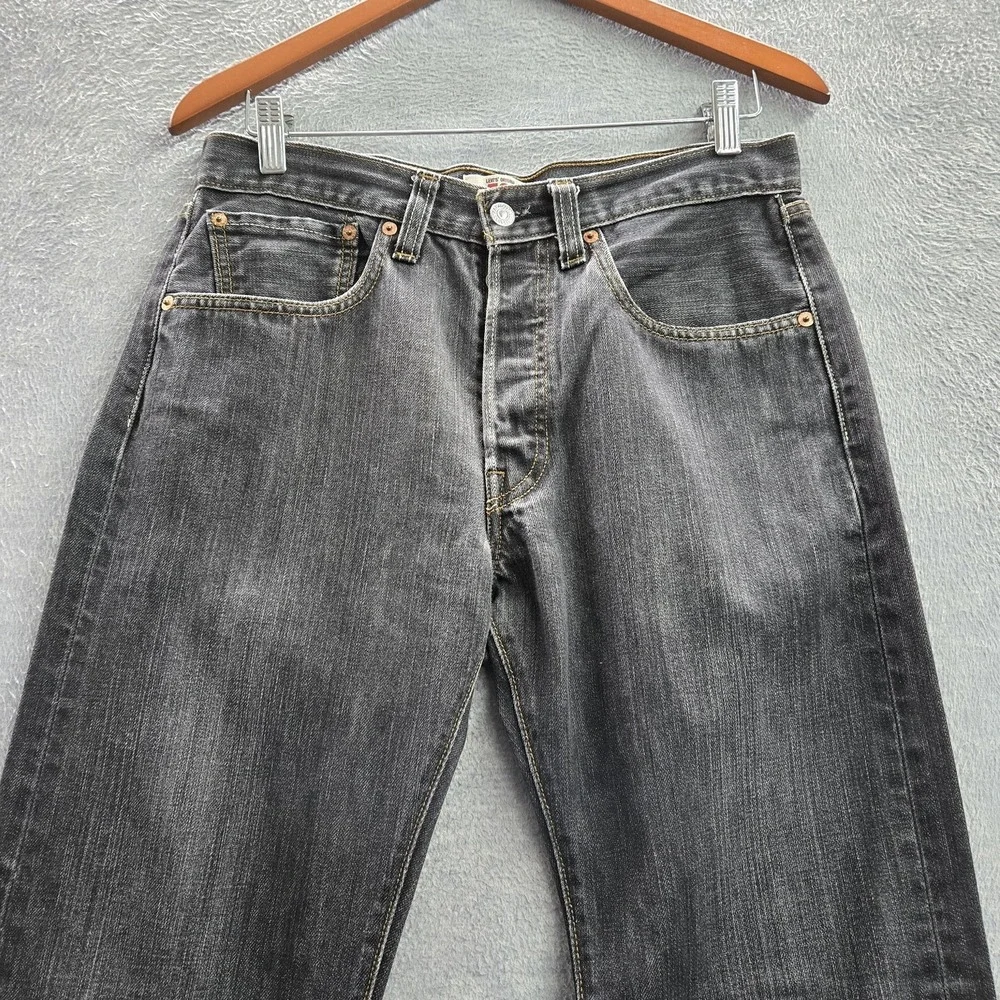 VINTAGE Levi's 501 Men Jeans 31X32 Gray‎ Denim Y2K Original Fit Straight